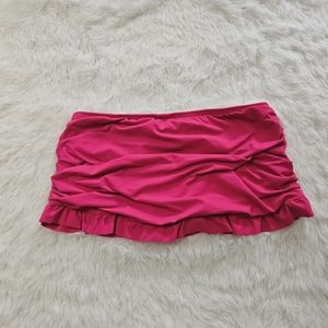 Lands End Hot Pink Ruffled Swim Bottoms Size 12